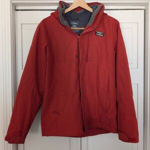 Mens Small LL Bean Hooded 3-in-1 Water Resistant Jacket in Orange / Red